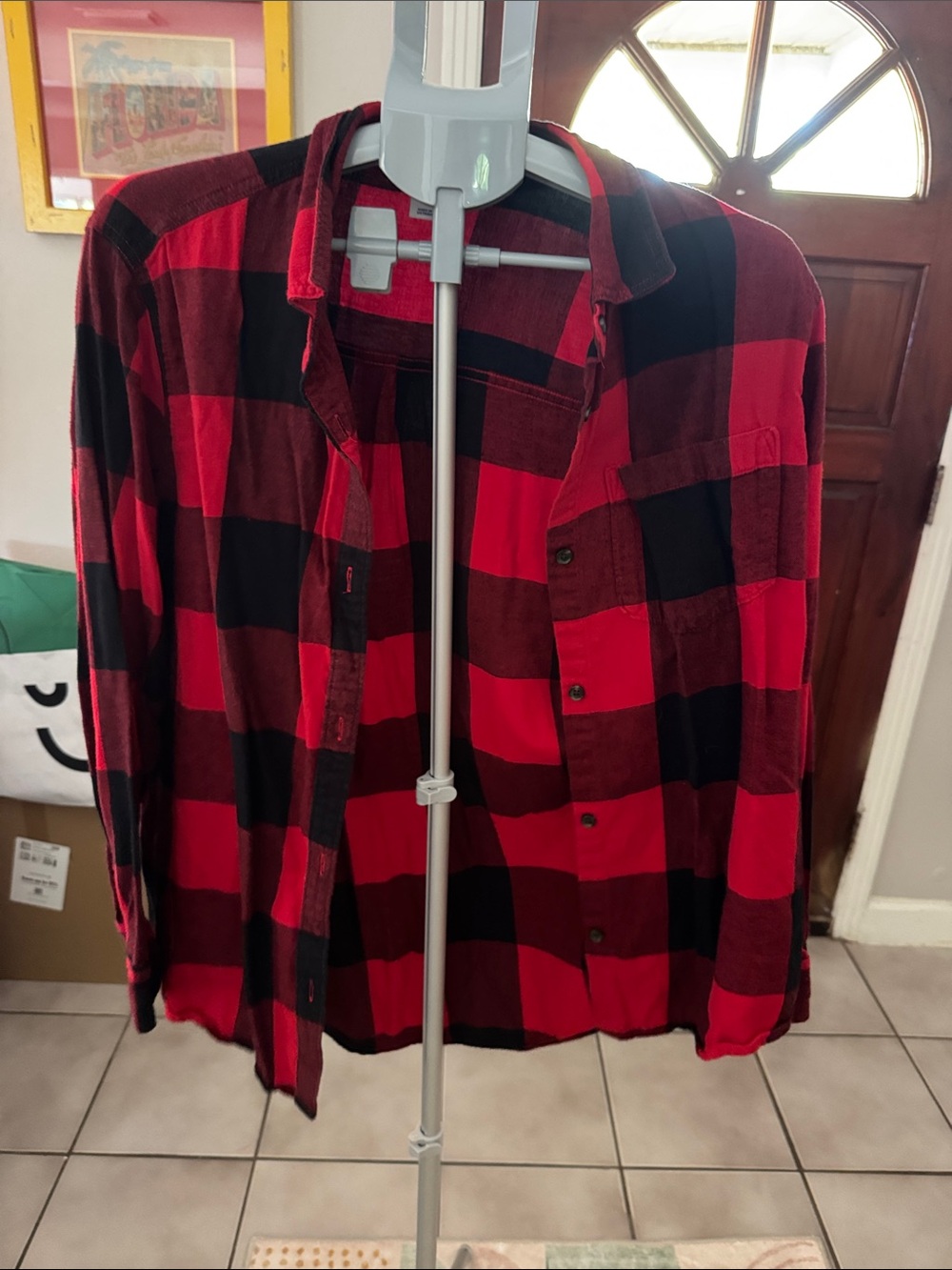 Old Navy Red and Black Buffalo Plaid Button-Down Shirt
